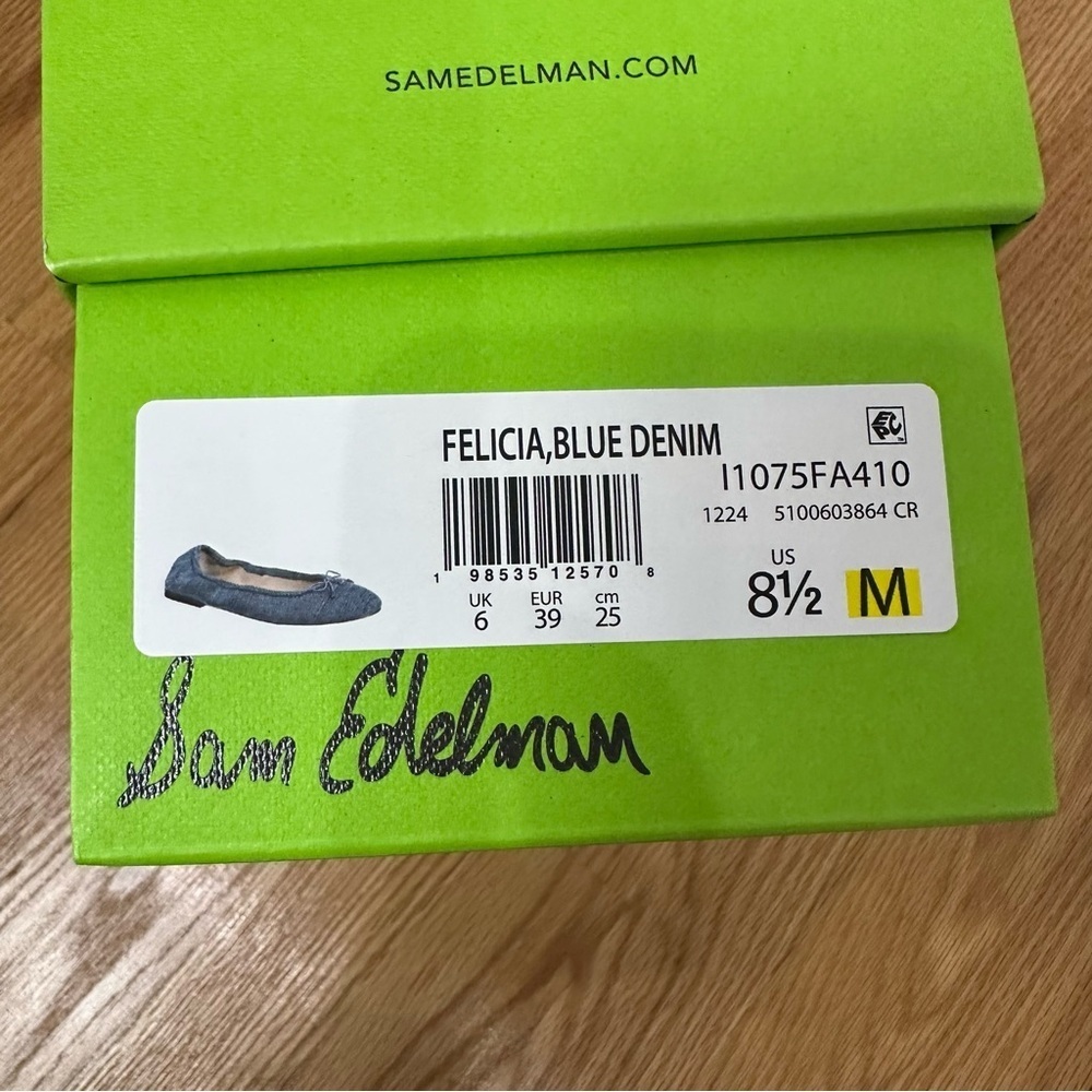 Sam Edelman Felicia Ballet Flat Shoes Blue Denim - Picture 7 of 7